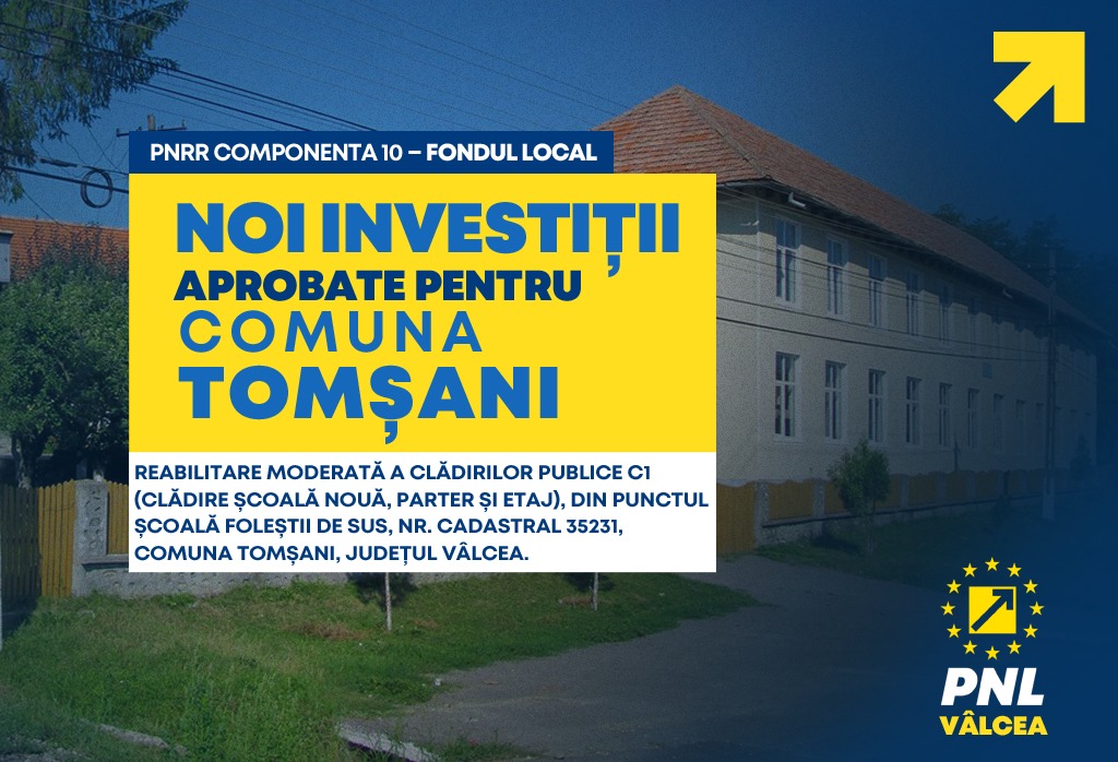primăria Tomșani Vâlcea fonduri PNRR