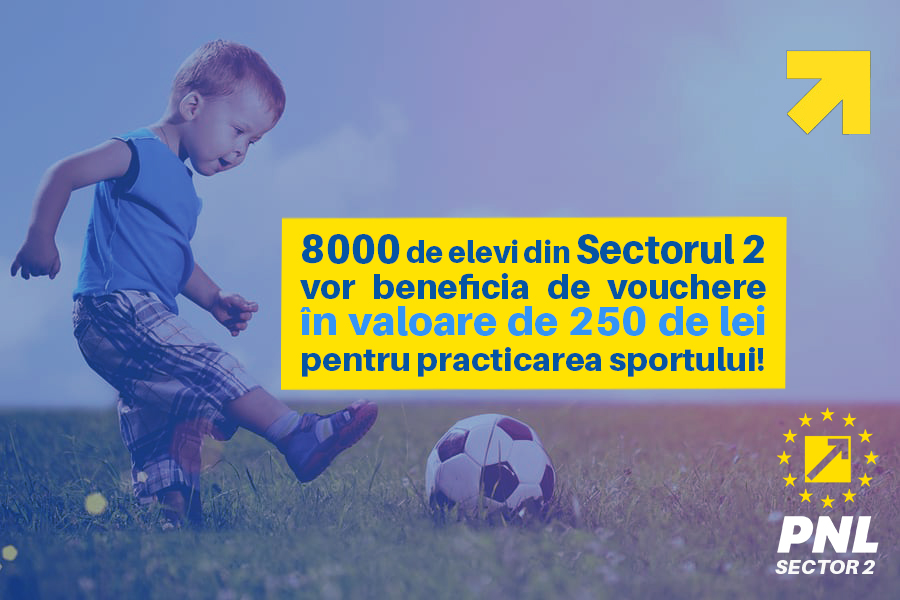 București: 8000 de elevi din Sectorul 2 vor beneficia de vouchere în valoare de 250 lei pentru sport