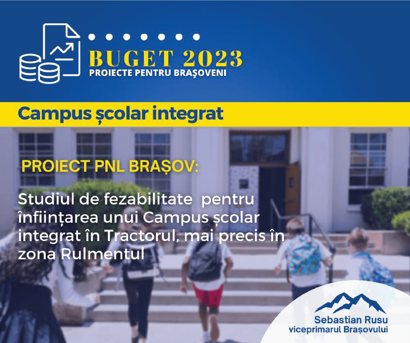 Proiect PNL Brașov pentru înființarea unui campus școlar integrat în cartierul Tractorul
