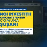 Vâlcea peste 500 mii lei fonduri din PNRR pentru reabilitarea căminului cultural Usurei din comuna Șușani
