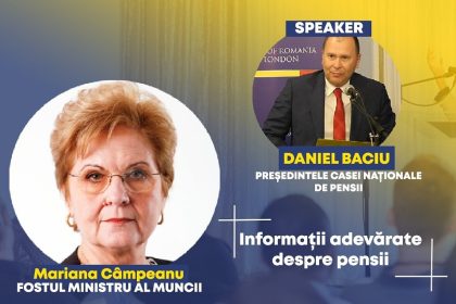 Pensiile românilor vor fi discutate împreună cu Președintele Casei Naționale de Pensii și un fost ministru al Muncii la un eveniment organizat de PNL Sector 3