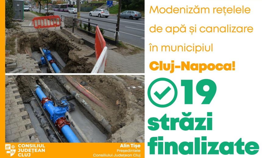 Președintele CJ Cluj Alin Tișe: peste 194 mil. lei pentru modernizarea rețelelor de apă și canalizare în municipiu
