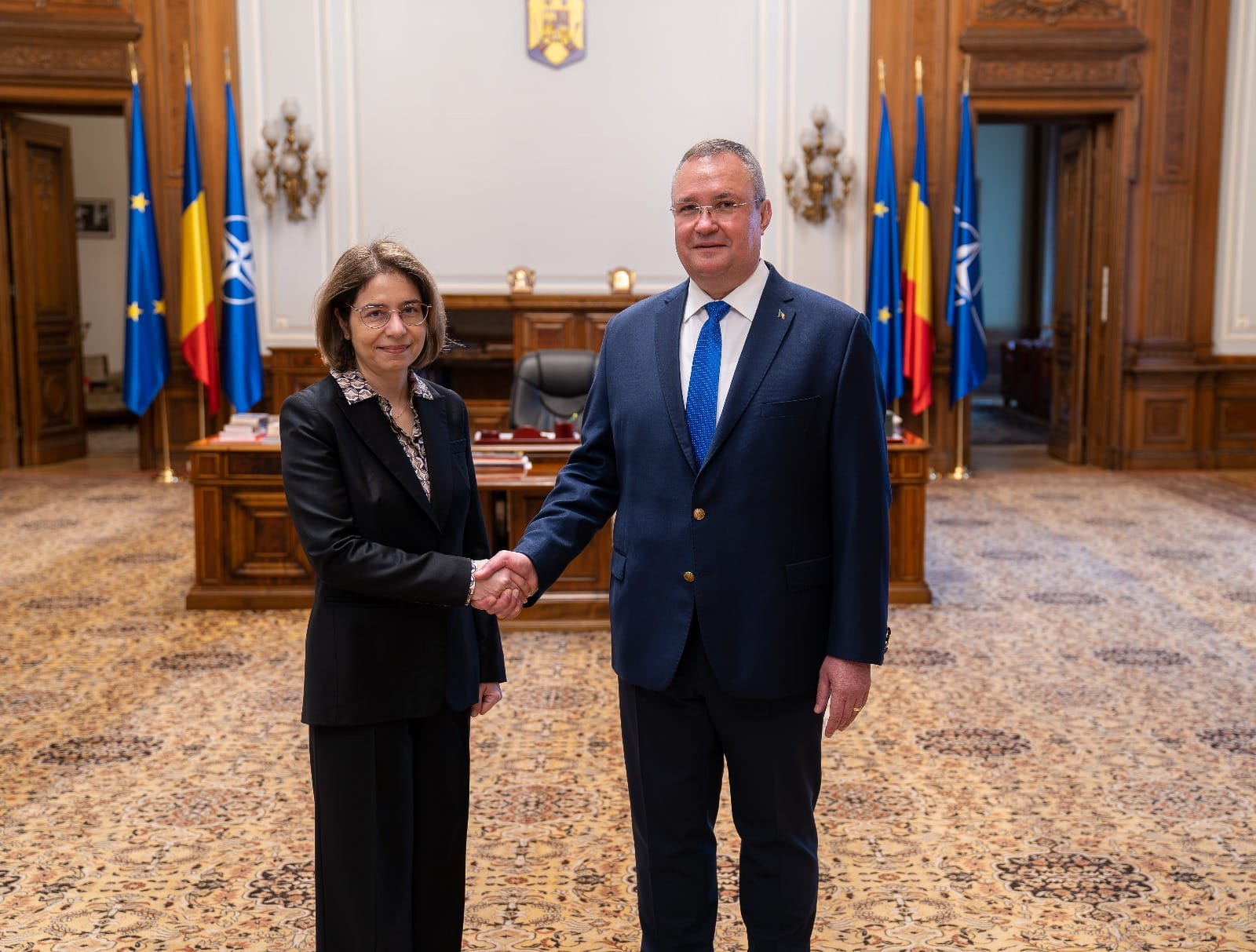 Preşedintele Senatului Nicolae Ciucă s a întâlnit cu noua ambasadoare a Greciei în România, Evangelia Grammatika